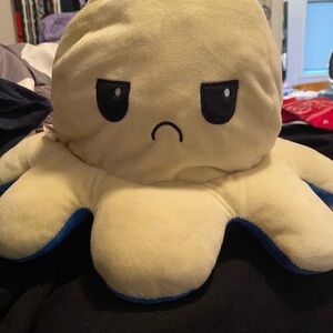 Reversible Plush Octopus Toy - Yellow and Blue